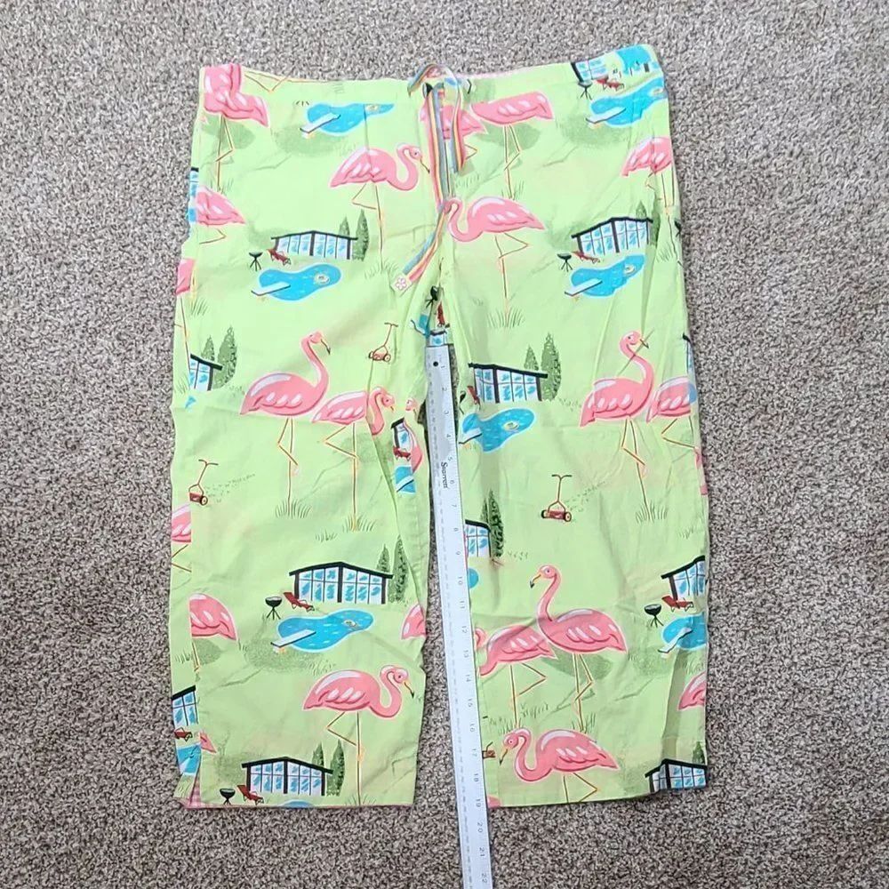 Flamingo Pajamas Nick & Nora Y2k 2000 Size Large - Picture 14 of 15
